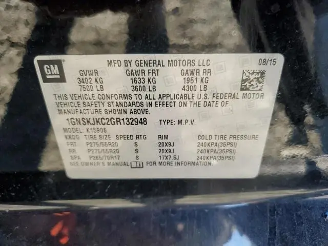 2016 CHEVROLET SUBURBAN K1500 LTZ  