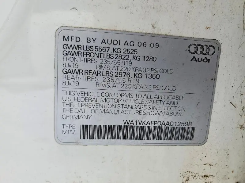 2010 AUDI Q5 PRESTIGE  