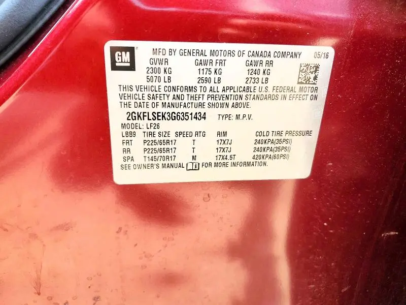 2016 GMC TERRAIN SLE  
