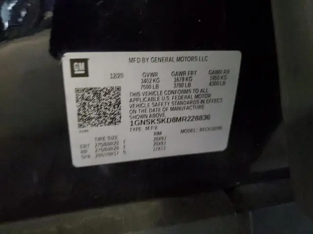 2021 CHEVROLET TAHOE K1500 PREMIER  