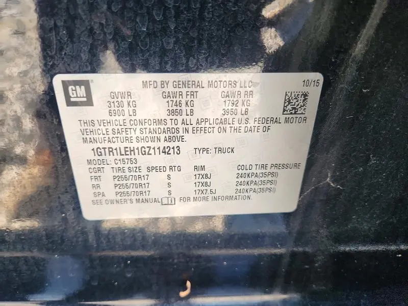 2016 GMC SIERRA C1500  