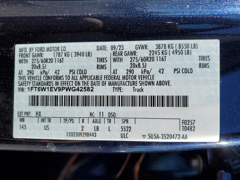 2023 FORD F150 LIGHTNING PRO  