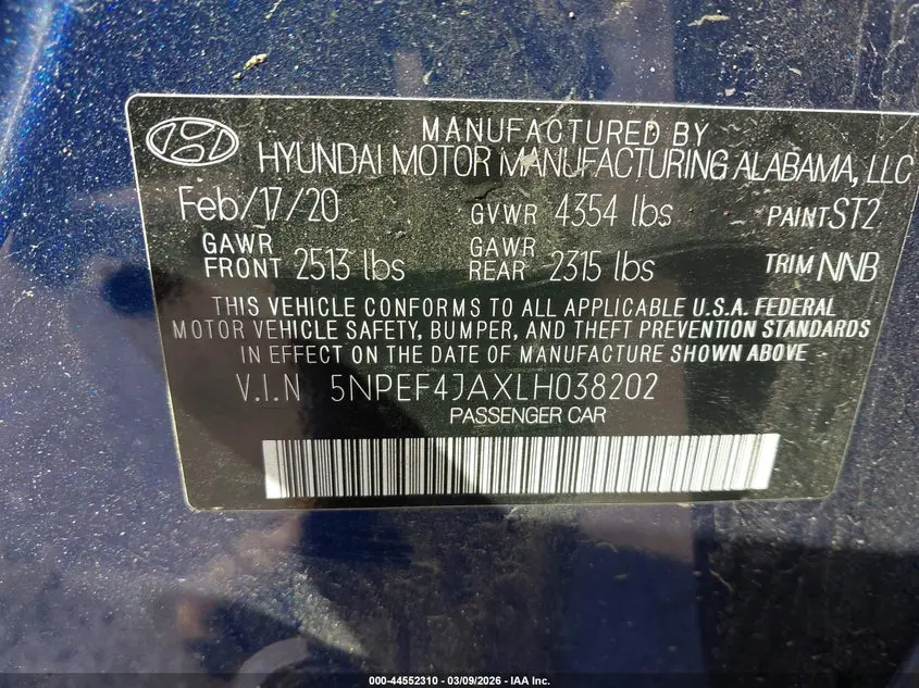 2020 HYUNDAI SONATA SEL