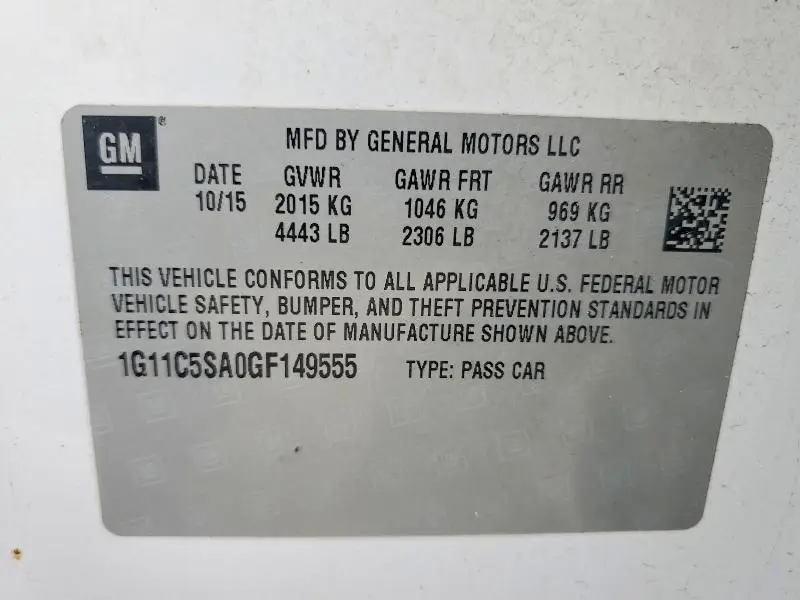 2016 CHEVROLET MALIBU LIMITED LT  