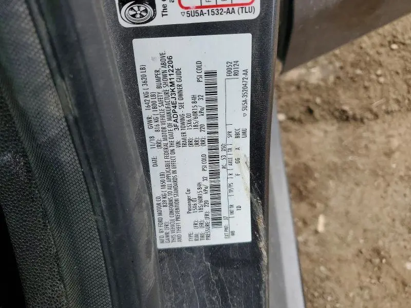 2019 FORD FIESTA SE  