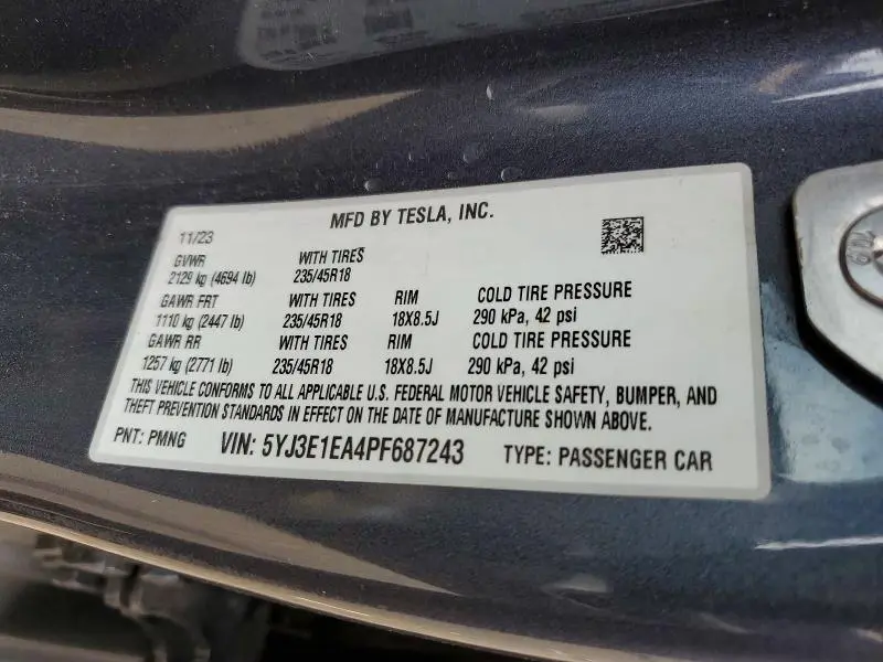 2023 TESLA MODEL 3   