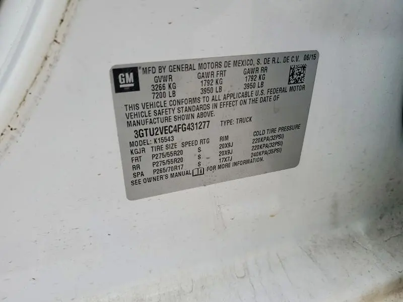 2015 GMC SIERRA K1500 SLT  