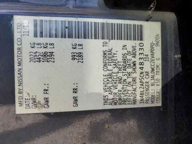 2012 NISSAN ALTIMA 3.5 SR  