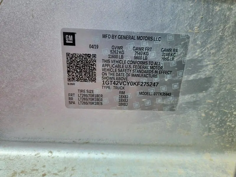 2019 GMC SIERRA K3500 SLT  