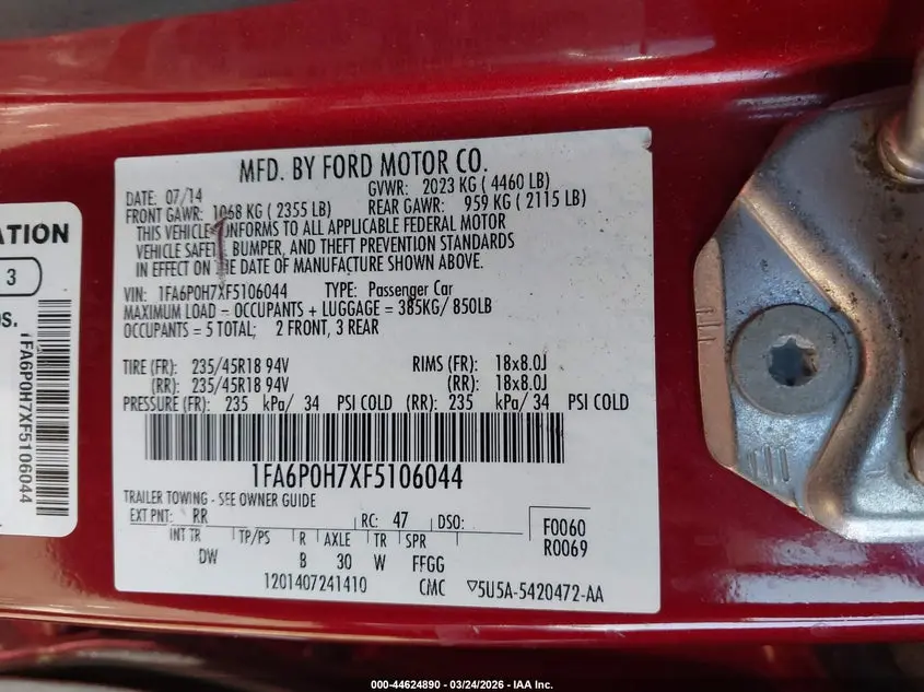 2015 FORD FUSION SE