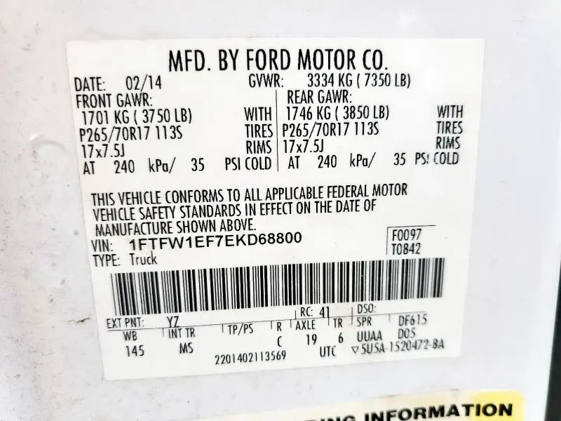 2014 FORD F150 SUPERCREW  