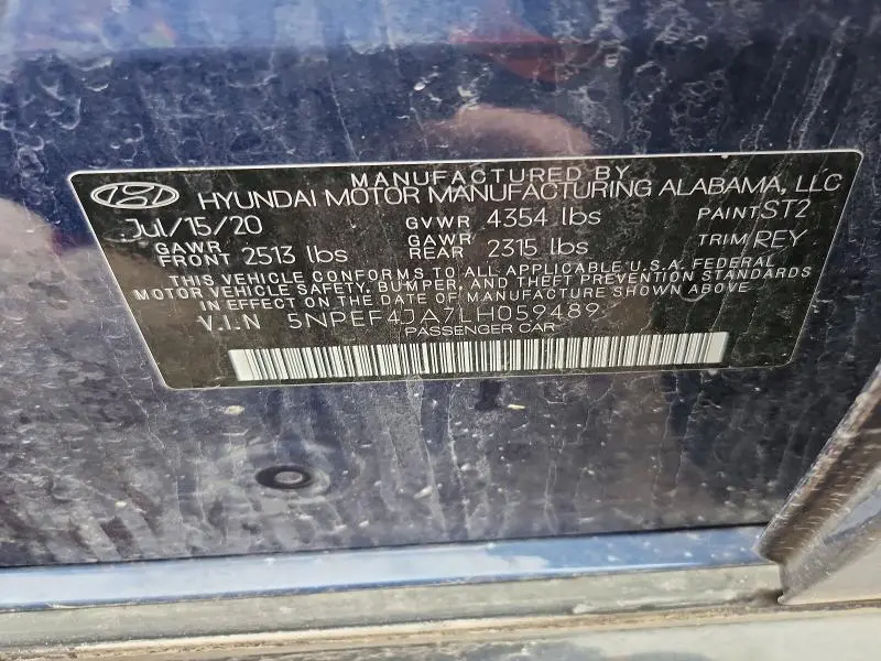 2020 HYUNDAI SONATA SEL  