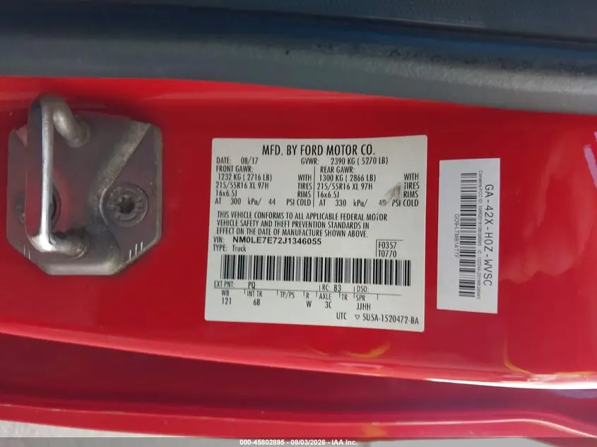 2018 FORD TRANSIT CONNECT XL