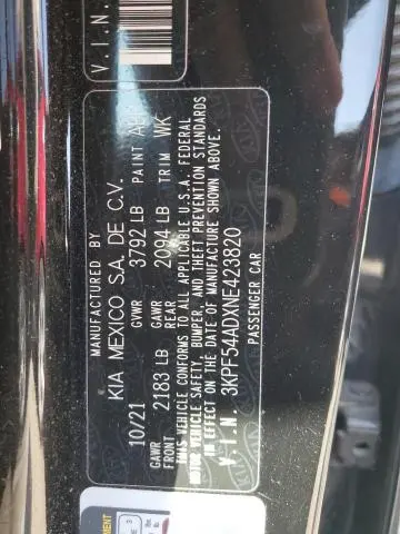 2022 KIA FORTE GT LINE  