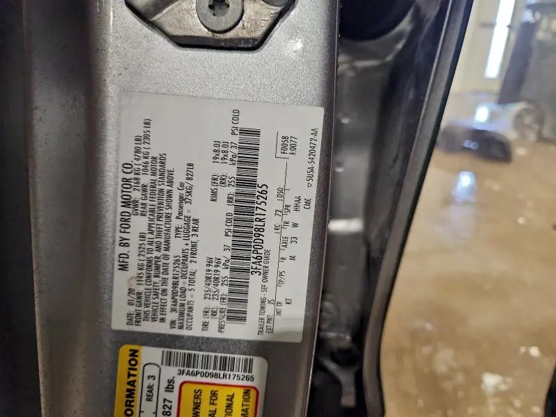 2020 FORD FUSION TITANIUM  