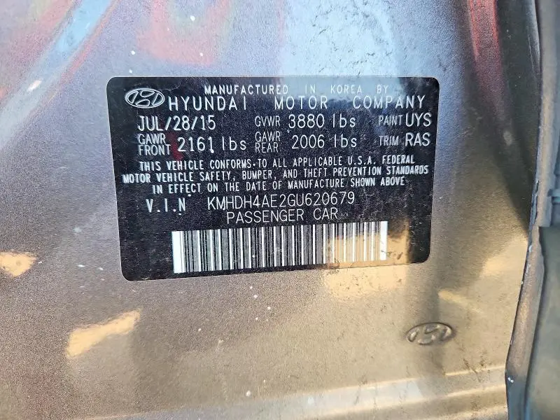 2016 HYUNDAI ELANTRA LIMITED  