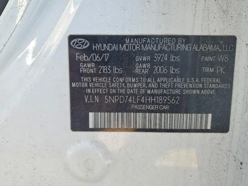 2017 HYUNDAI ELANTRA SE  