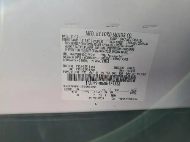 2013 FORD TAURUS SEL  