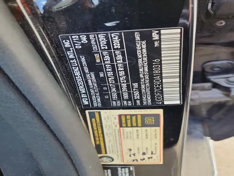 2013 MERCEDES-BENZ GL 450 4MATIC  