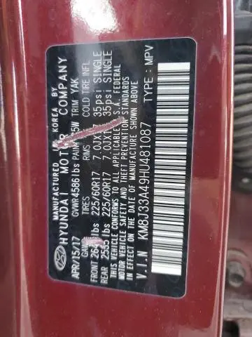 2017 HYUNDAI TUCSON LIMITED  