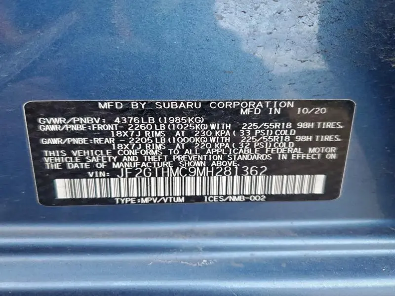 2021 SUBARU CROSSTREK LIMITED  