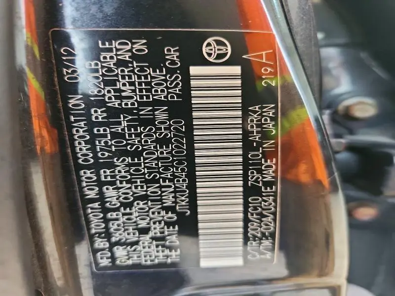 2012 SCION XD BASE  