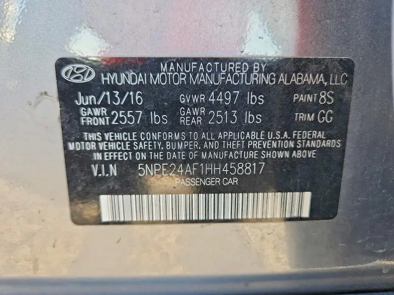 2017 HYUNDAI SONATA SE  