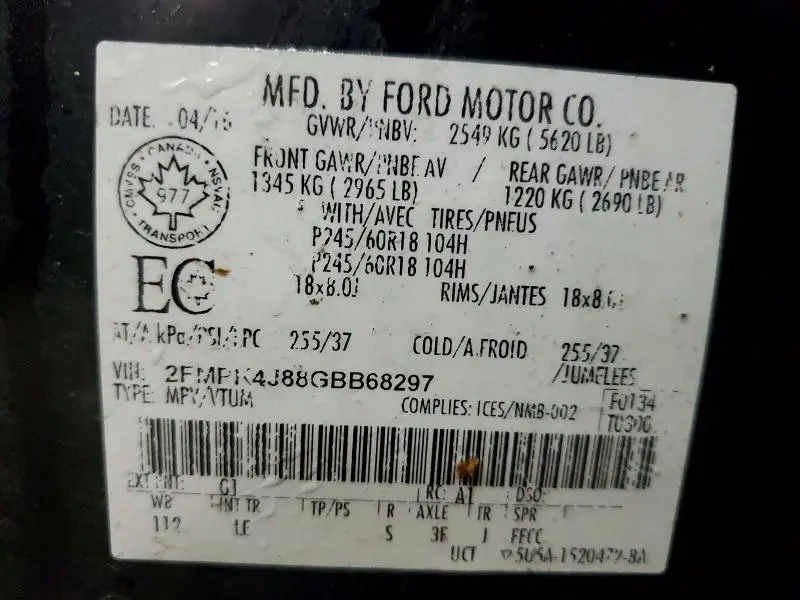 2016 FORD EDGE SEL  