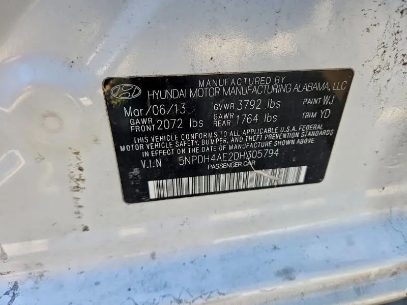 2013 HYUNDAI ELANTRA GLS  