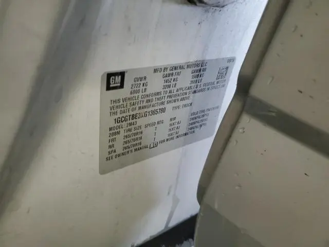 2016 CHEVROLET COLORADO   