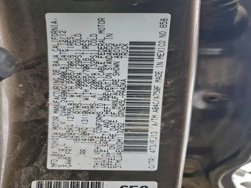 2013 TOYOTA TACOMA DOUBLE CAB  