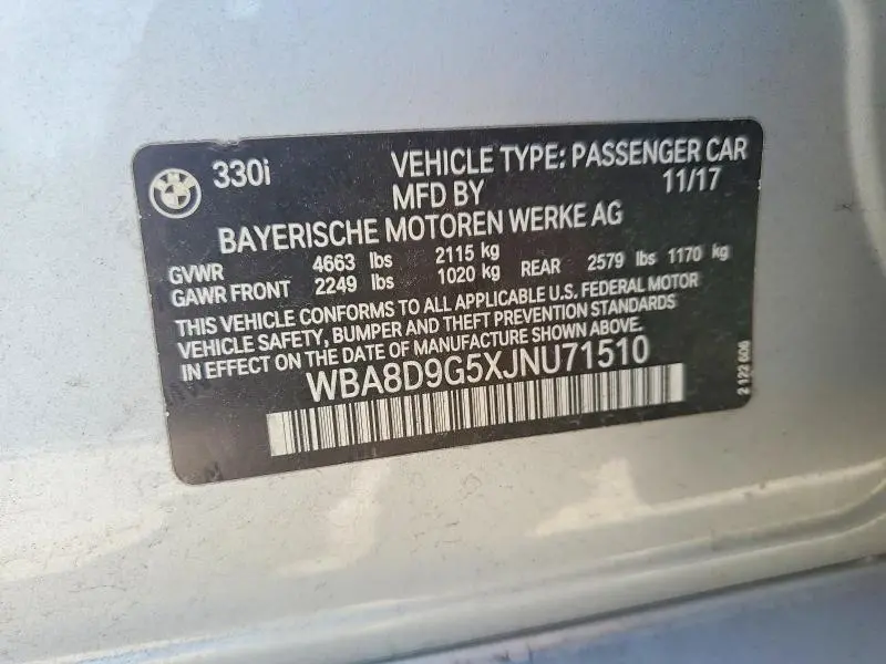2018 BMW 330 XI  