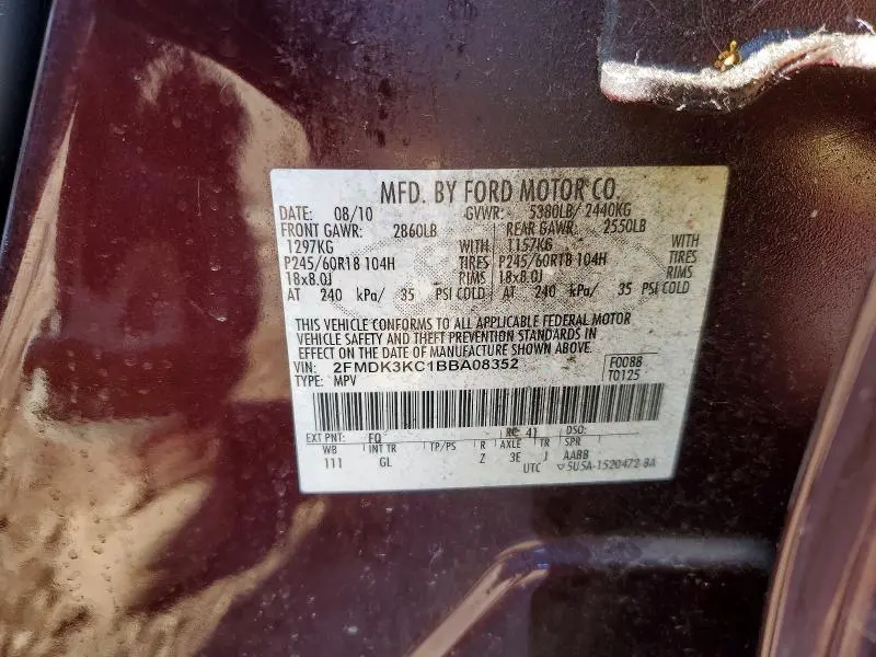 2011 FORD EDGE LIMITED  