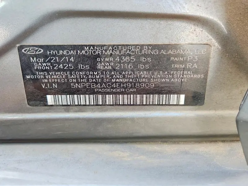 2014 HYUNDAI SONATA GLS  