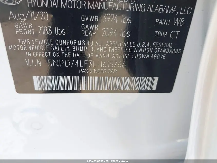 2020 HYUNDAI ELANTRA SE
