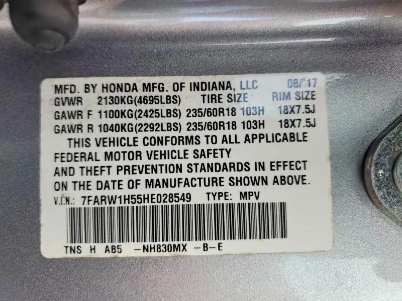 2017 HONDA CR-V EX  