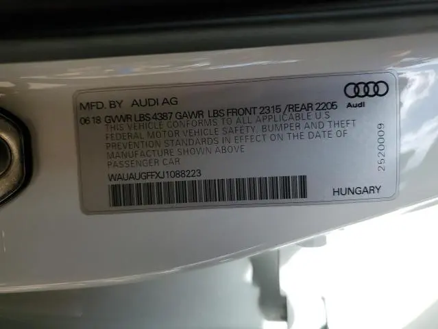 2018 AUDI A3 PREMIUM  