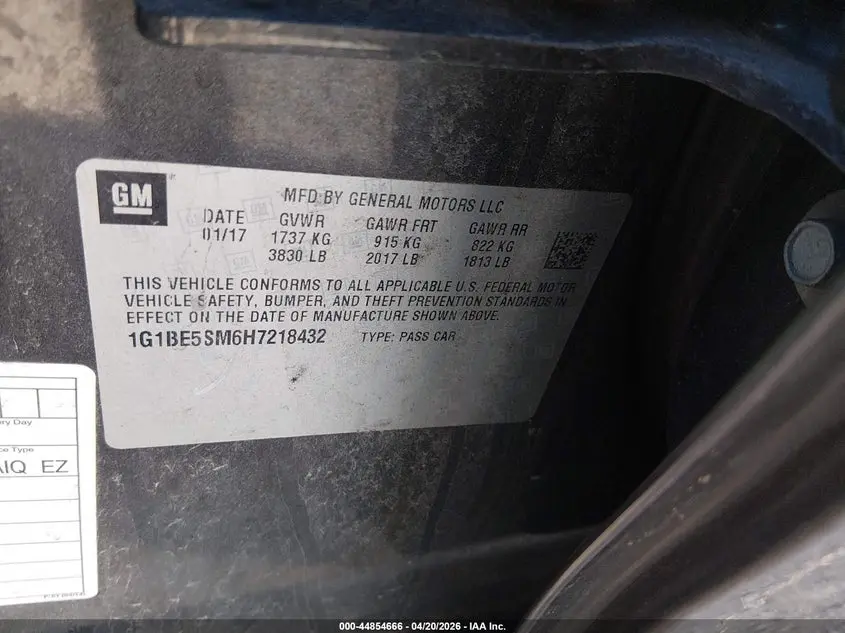 2017 CHEVROLET CRUZE LT AUTO