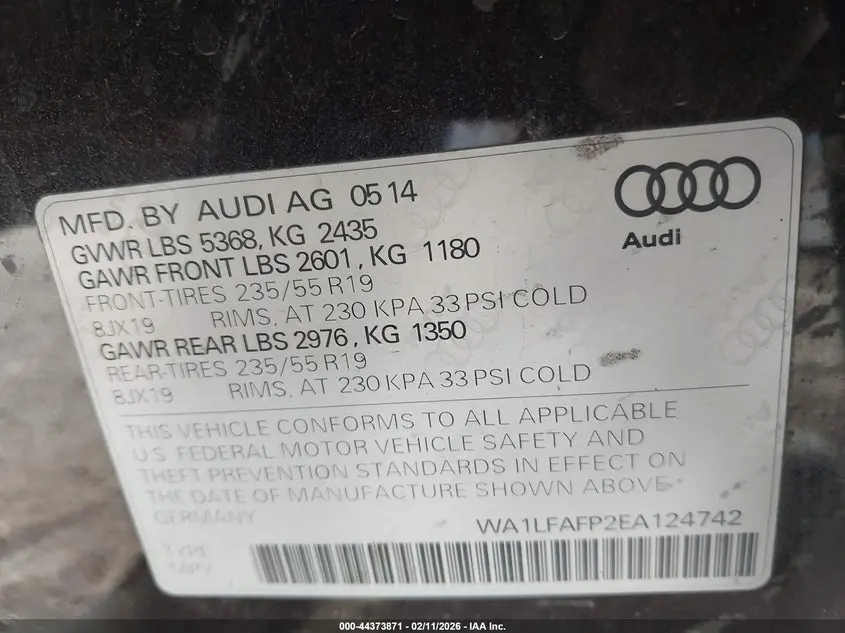 2014 AUDI Q5 2.0T PREMIUM