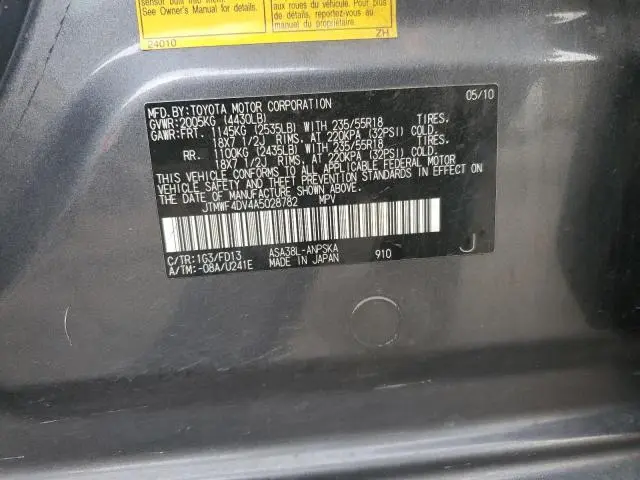 2010 TOYOTA RAV4 SPORT  