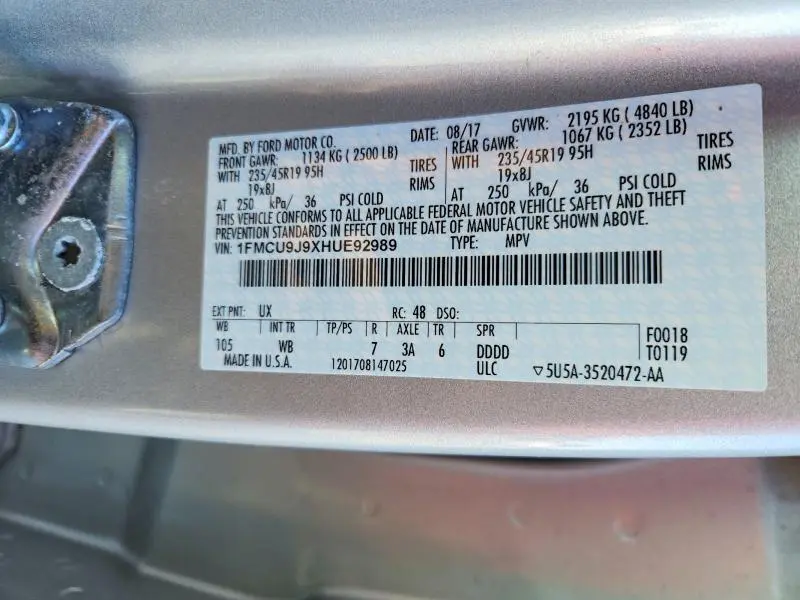 2017 FORD ESCAPE TITANIUM  