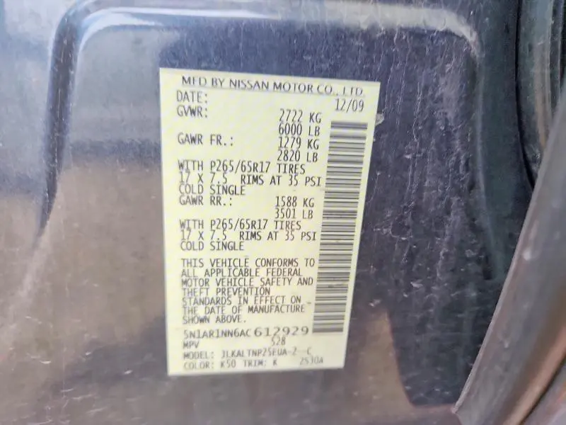 2010 NISSAN PATHFINDER S FE+  