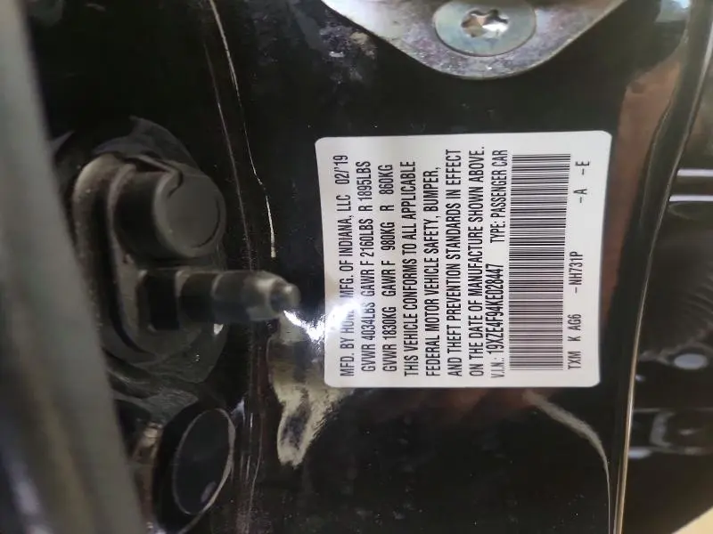 2019 HONDA INSIGHT TOURING  