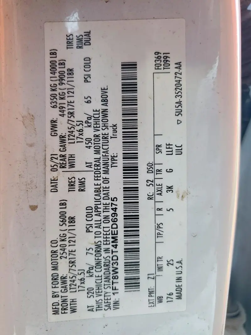 2021 FORD F350 SUPER DUTY  