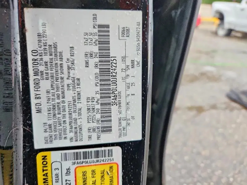 2018 FORD FUSION SE HYBRID  