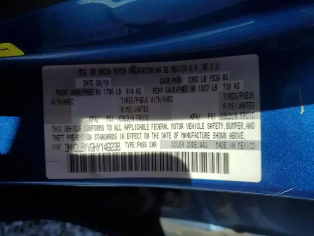 2017 TOYOTA YARIS IA   