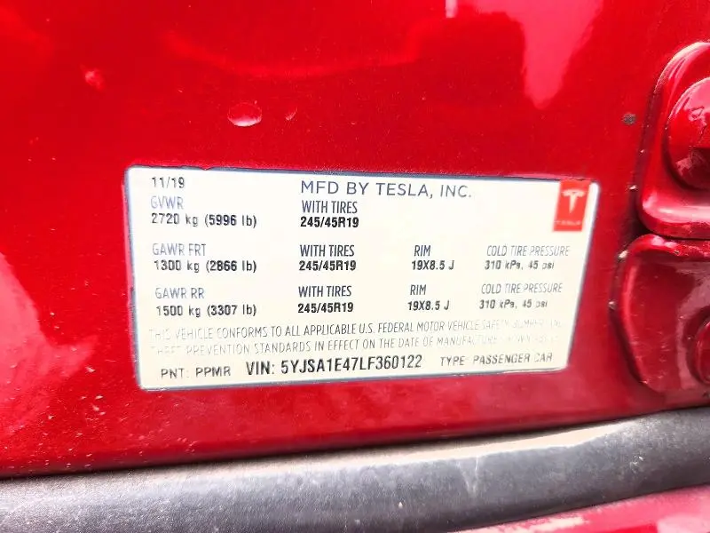 2020 TESLA MODEL S   