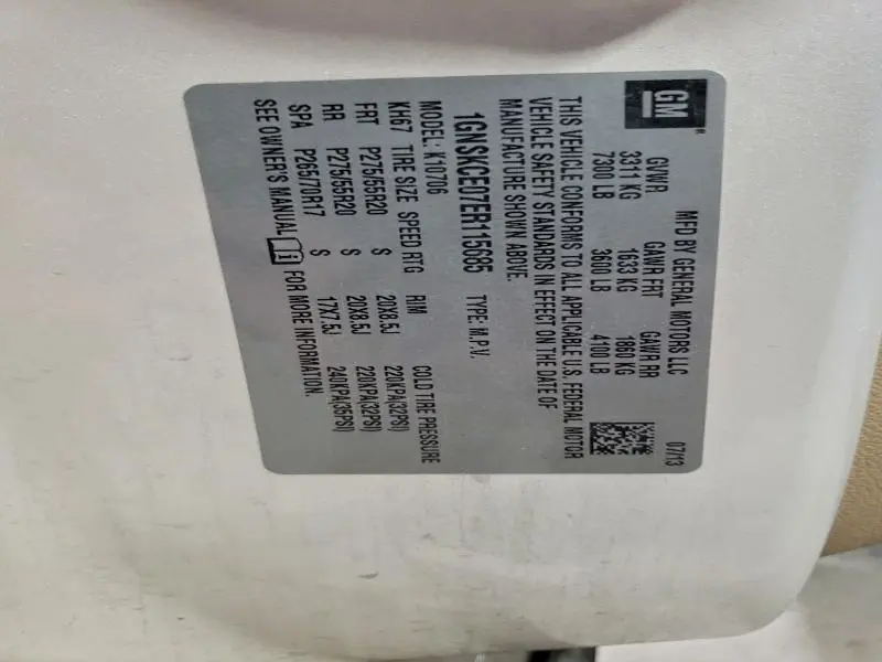 2014 CHEVROLET TAHOE K1500 LTZ  