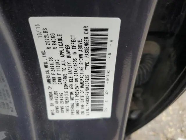 2016 HONDA ACCORD EXL  
