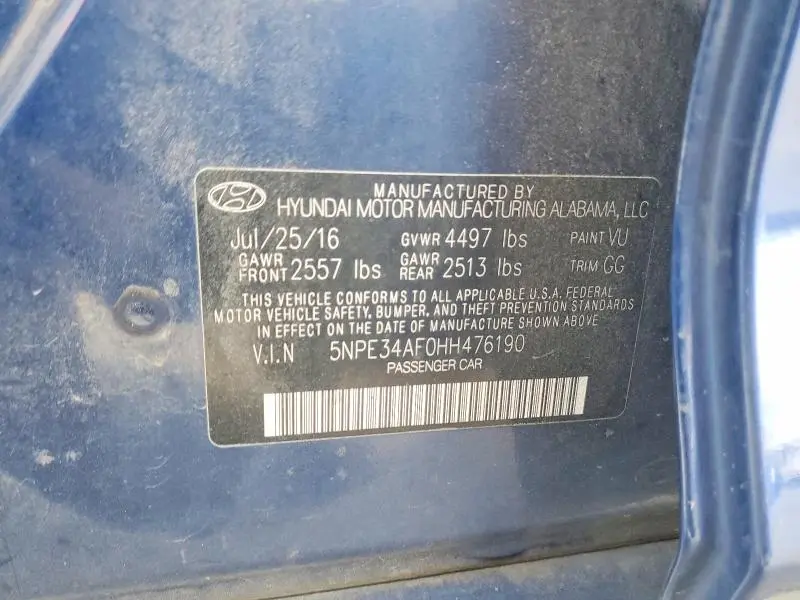 2017 HYUNDAI SONATA LIMITED  